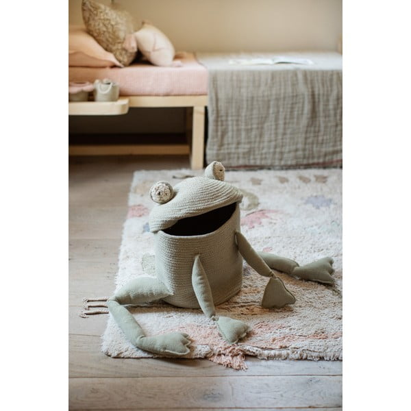 Svetlozelený látkový detský kôš na hračky ø 23x35 cm Fred the Frog – Lorena Canals-image-1