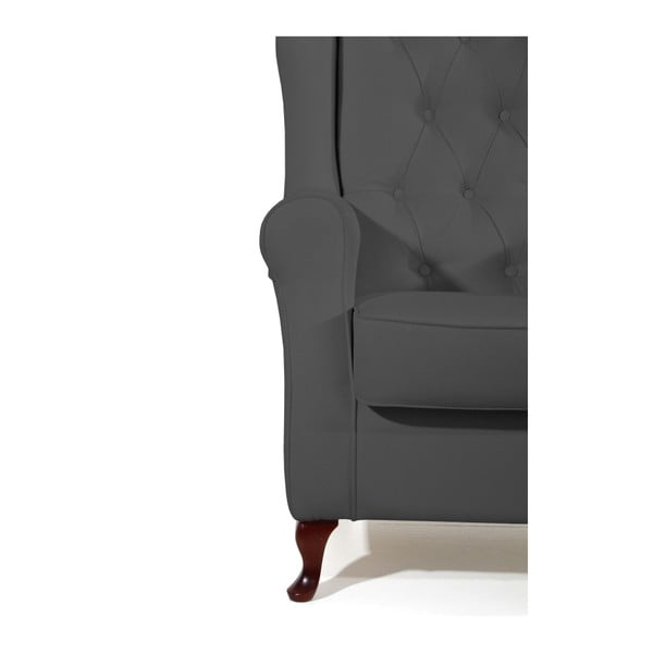 Antracitovosivé kreslo ušiak Max Winzer Lex-image-4