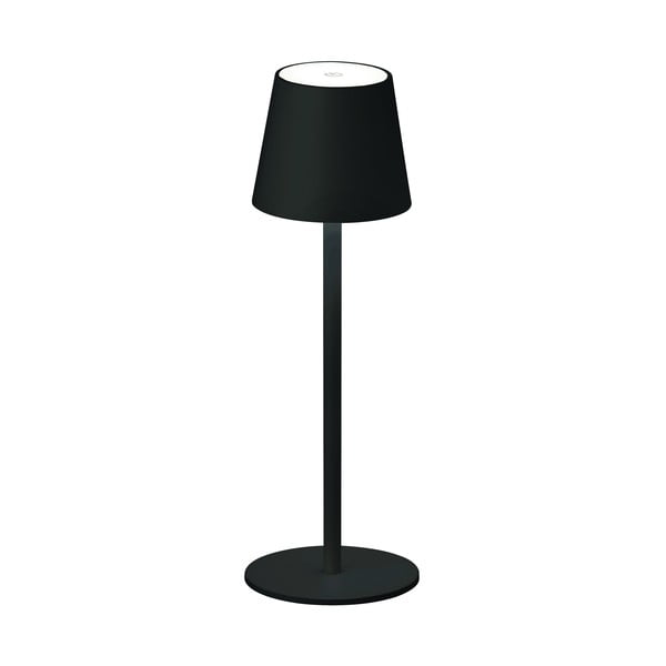 Čierna LED stmievateľná stolová lampa so senzorom pohybu a s kovovým tienidlom (výška 38 cm) Tropea – Fischer &amp; Honsel