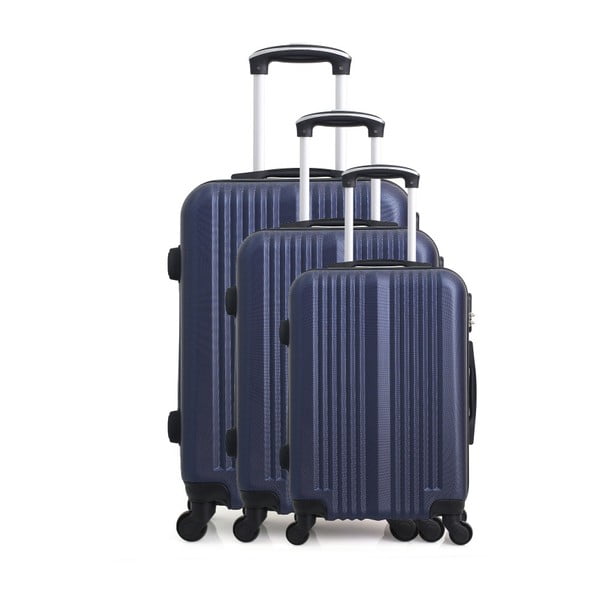 Sada 3 modrých cestovných kufrov na kolieskach Hero San Diego