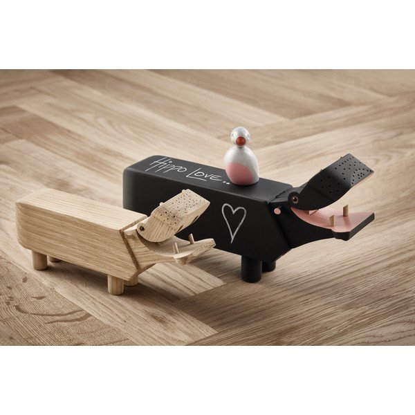 Soška z masívneho bukového dreva Kay Bojesen Denmark Hippo-image-1