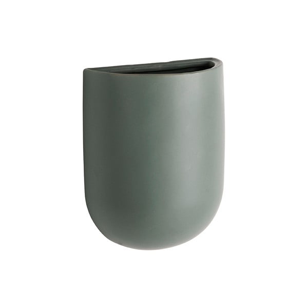 Matne zelený nástenný keramický kvetináč PT LIVING Oval-image-1