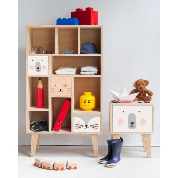 Detský nočný stolík z borovicového dreva The Wild Hug Polar Bear-image-2