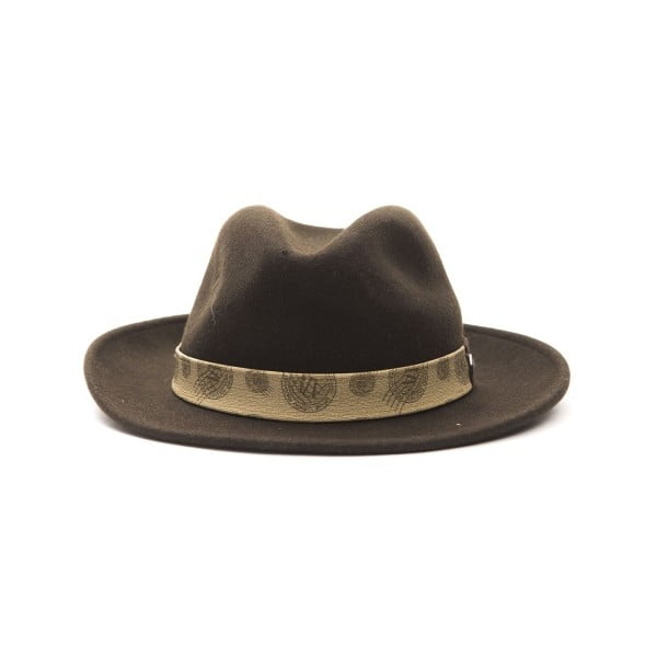 Hnedý kožený pánsky klobúk Alviero Martini Safari