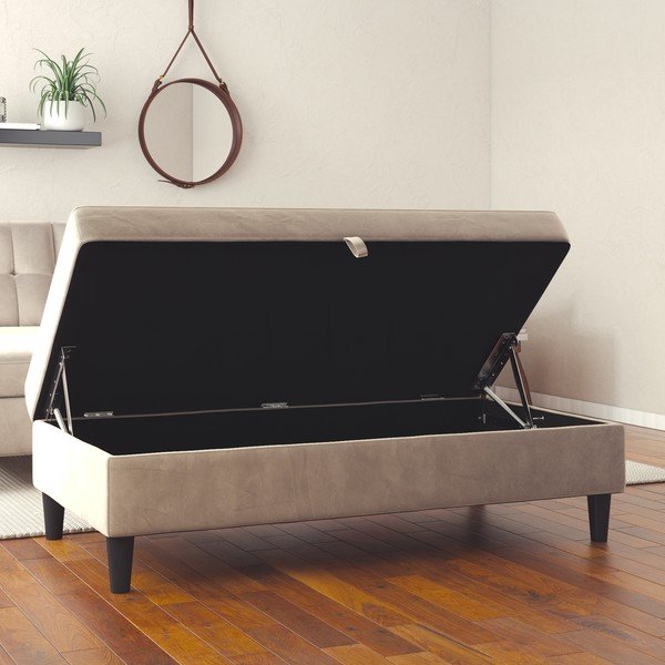 Sivá zamatová podnožka Hartford – Støraa-image-1