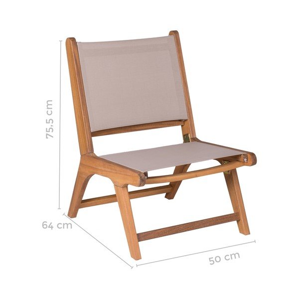 Béžové drevené záhradné kreslo Nina - LDK Garden-image-2