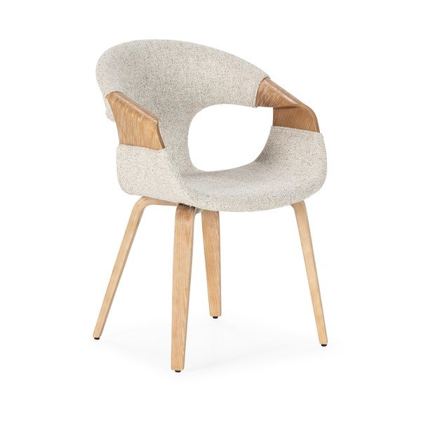 Béžové čalúnené jedálenské kreslá v súprave s podrúčkami 2 ks Elif – MOME