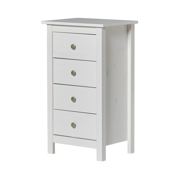 Biela vysoká komoda z borovicového dreva 46x80 cm Berna – Marckeric-image-2