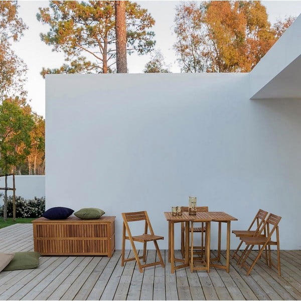 Drevený záhradný úložný box v prírodnej farbe Noemi  – Bizzotto-image-1