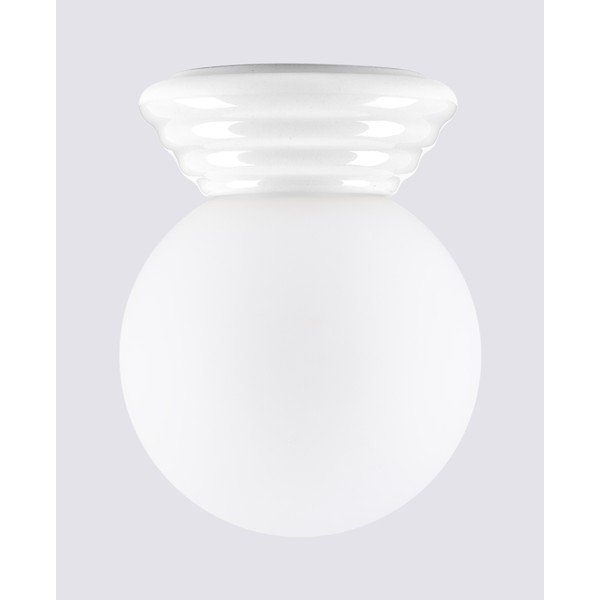 Biele keramické stropné svietidlo so skleneným tienidlom ø 12 cm Farsa – Sollux-image-4