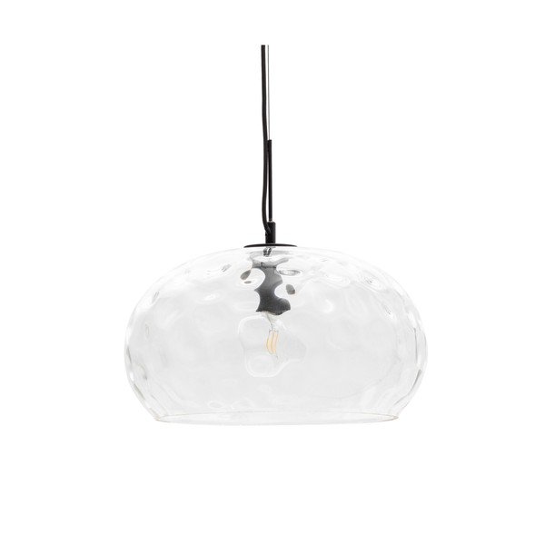 Čierne závesné svietidlo so skleneným tienidlom ø 40 cm Balma – Kave Home-image-2