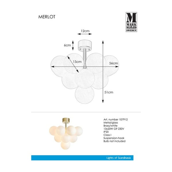 Stropné svietidlo Markslöjd Merlot Plafond 13L Brass-image-2