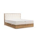 Boxspring posteľ s úložným priestorom v krémovo-prírodnej farbe 140x200 cm Asahi – Maison de Rêve