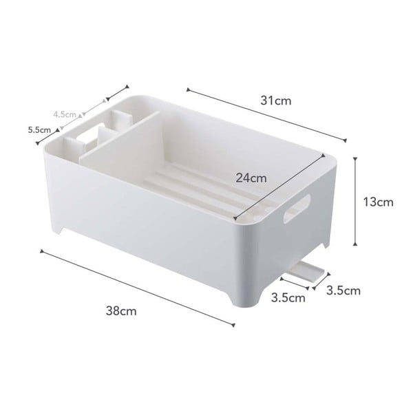 Biely odkvapkávač na riad YAMAZAKI Tower-image-4