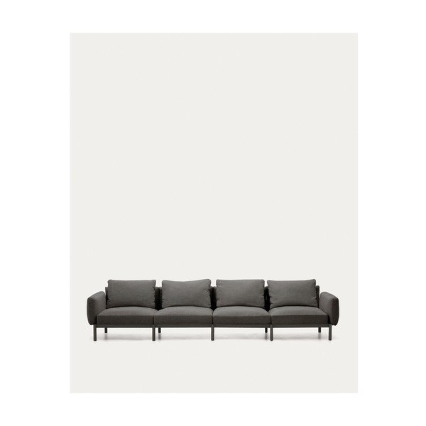 Tmavosivá záhradná modulárna pohovka 370 cm Sorells – Kave Home-image-4