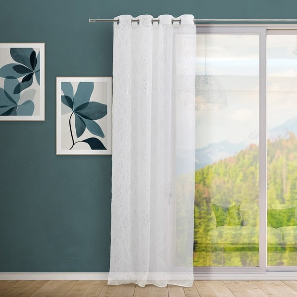 Biela/v striebornej farbe záclona 140x260 cm Buds – Casa Selección-image-1