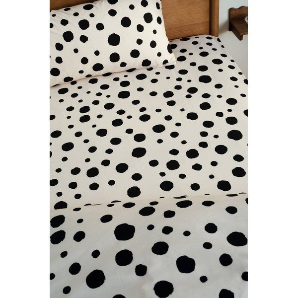 Čierna/béžová napínacia bavlnená plachta 180x200 cm Rigmor – Jotex-image-1