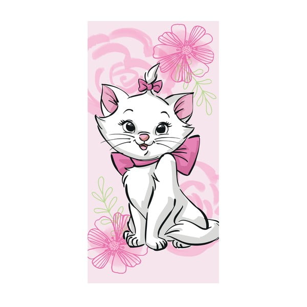 Ružová bavlnená detská osuška 70x140 cm Marie Cat – Jerry Fabrics