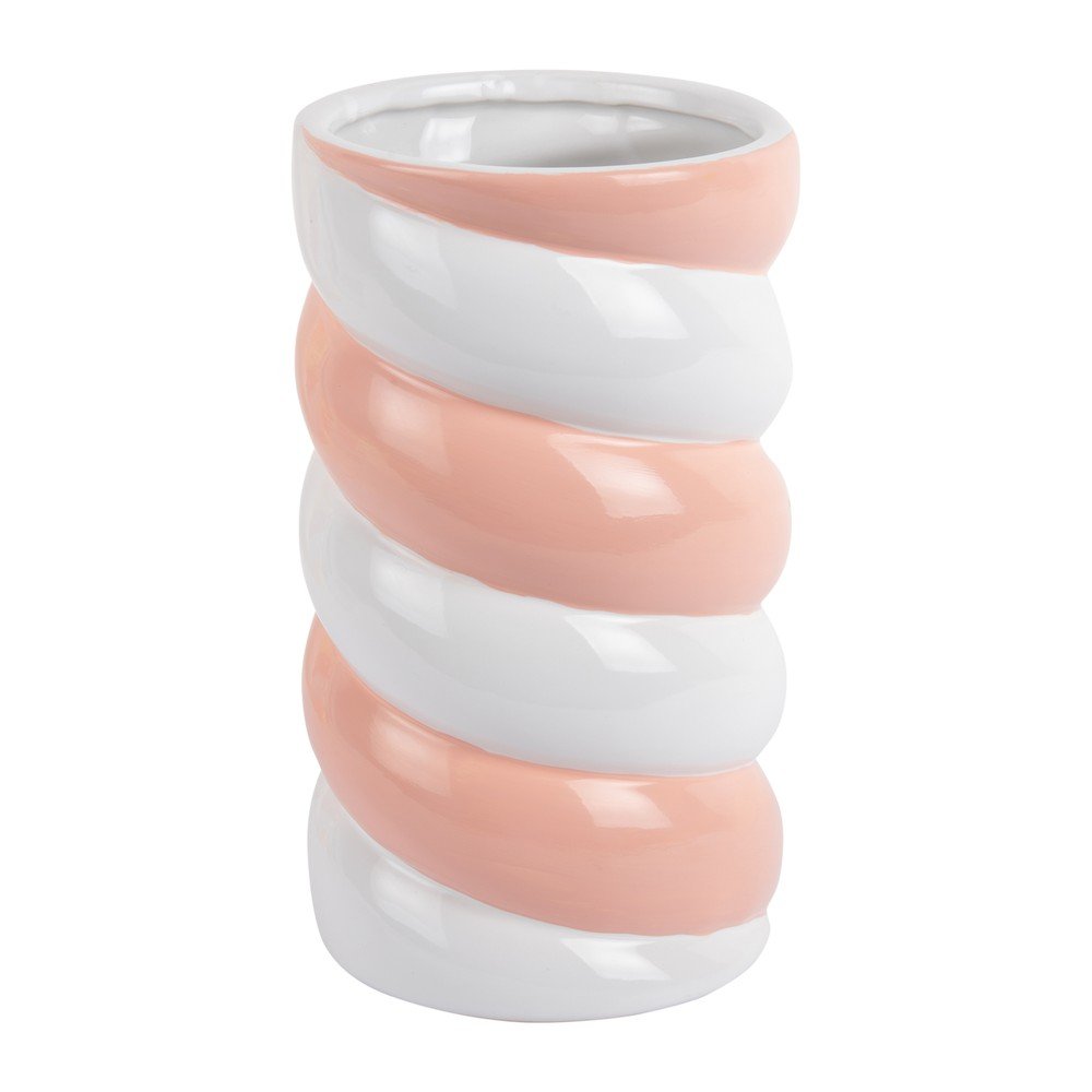 E-shop Biela/ružová keramická váza (výška 23 cm) Marshmallow – PT LIVING