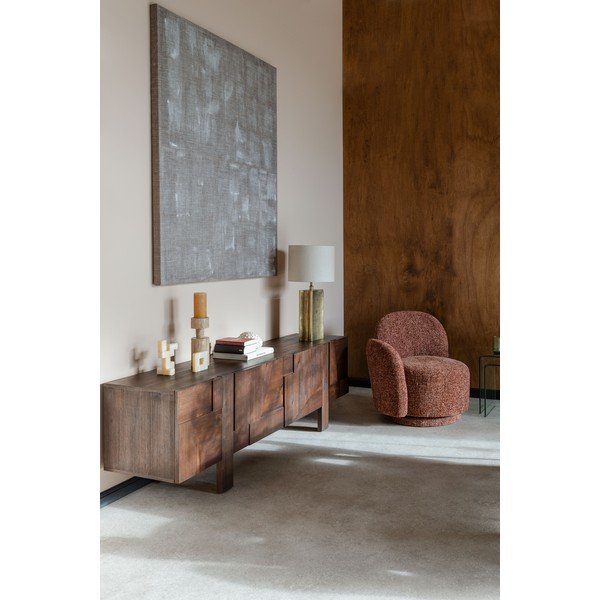 TV stolík z masívneho dreva v tmavo prírodnej farbe 188x60x45 cm Bruneau – Dutchbone-image-1