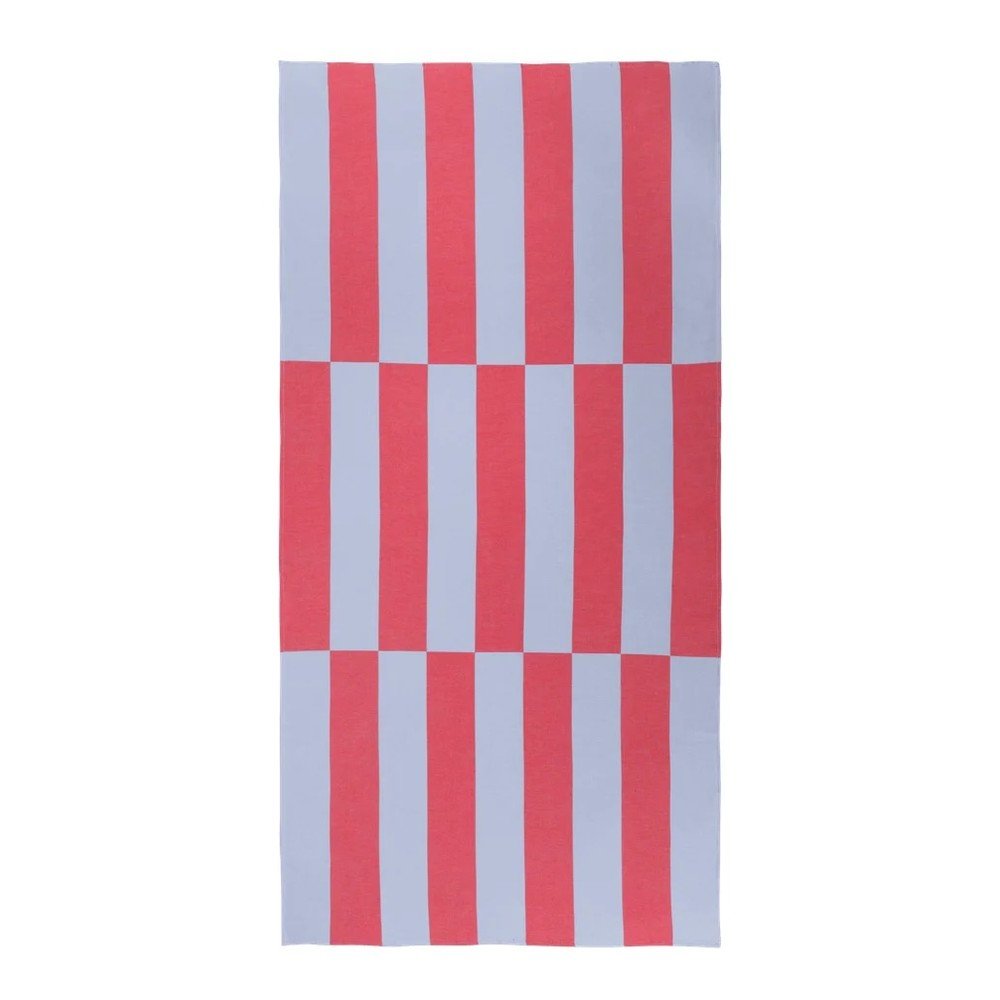 E-shop Červená/svetlomodrá bavlnená plážová osuška 100x160 cm Su – noo.ma
