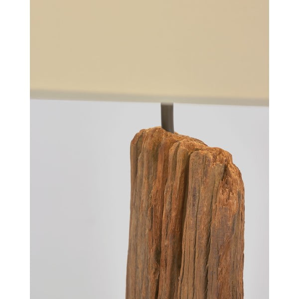 Bielo-hnedá stojacia lampa s textilným tienidlom (výška 175 cm) Powell – Kave Home-image-4