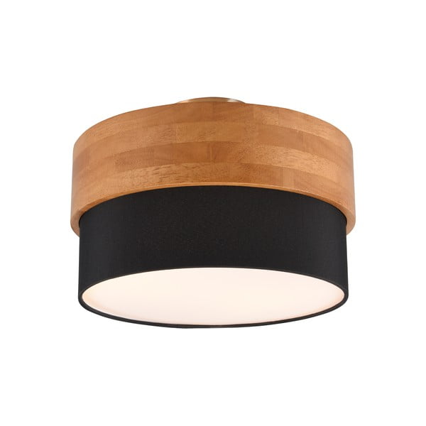 Stropné svietidlo v čierno-prírodnej farbe s textilným tienidlom Seasons – Trio-image-1