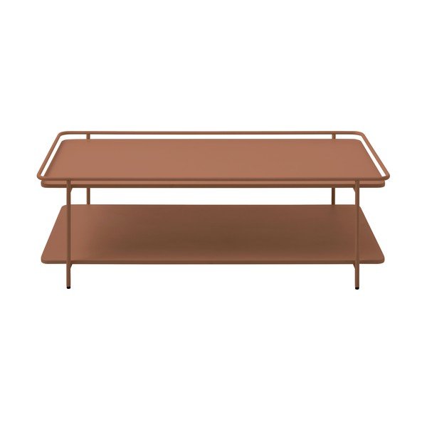 Kovový konferenčný stolík v terakotovej farbe 55x110 cm Yuba – Unique Furniture