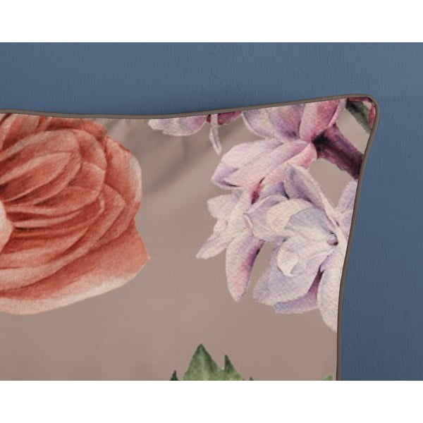 Sivé/hnedé obliečky na dvojlôžko/predĺžené z bavlneného saténu 240x220 cm Fiori – Descanso-image-3