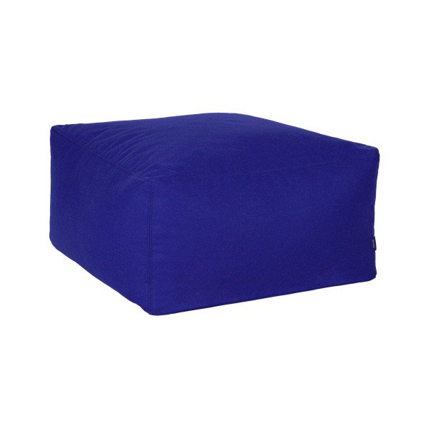 Modrý vlnený taburet Keno – noo.ma