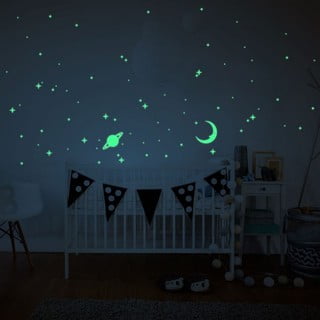Svietiace samolepky na stenu Ambiance Moon and Planets