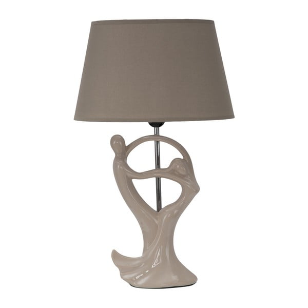 Béžová stolová keramická lampa Mauro Ferretti Moselle, 50 cm