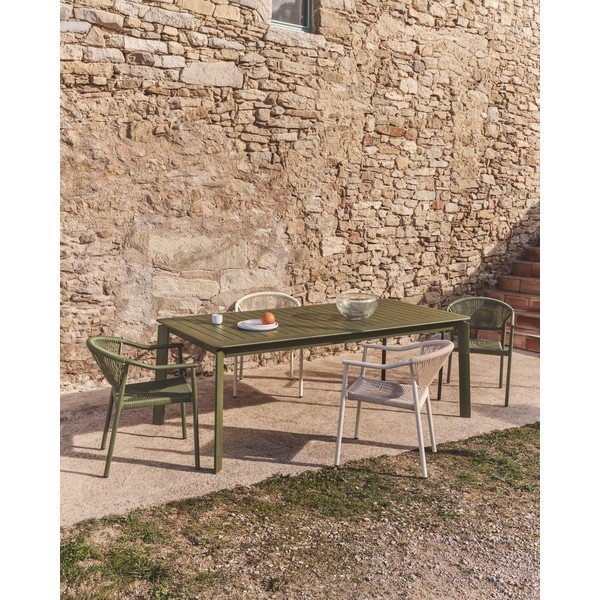 Kovový záhradný jedálenský stôl 100x205 cm Brela – Kave Home-image-1