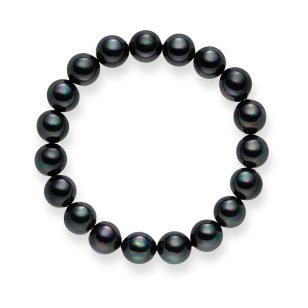 Tmavosivý perlový náramok Pearls of London Mystic, dĺžka 19 cm
