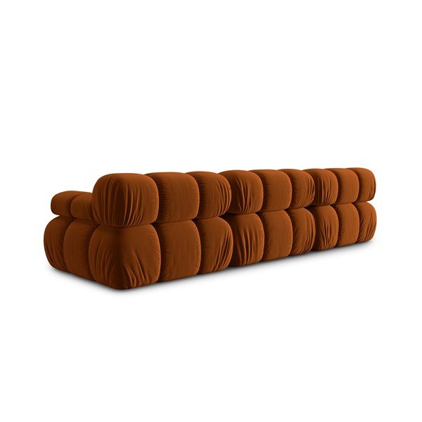 Oranžová zamatová pohovka 282 cm Bellis – Micadoni Home-image-4