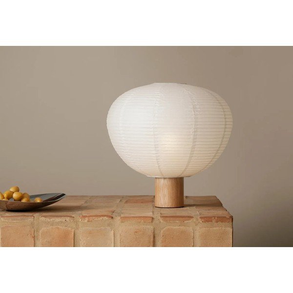 Biela/v prírodnej farbe stolová lampa s papierovým tienidlom (výška  45 cm) Kami – Blomus-image-1
