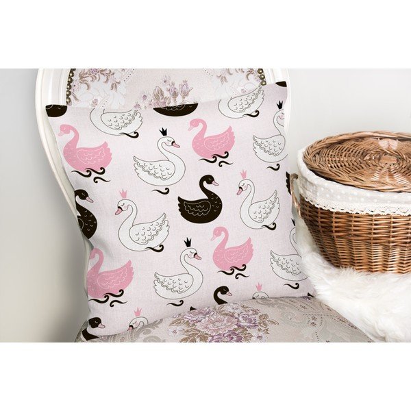 Obliečka na vankúš s prímesou bavlny Minimalist Cushion Covers Pink Background Kind Animals, 45 × 45 cm-image-1