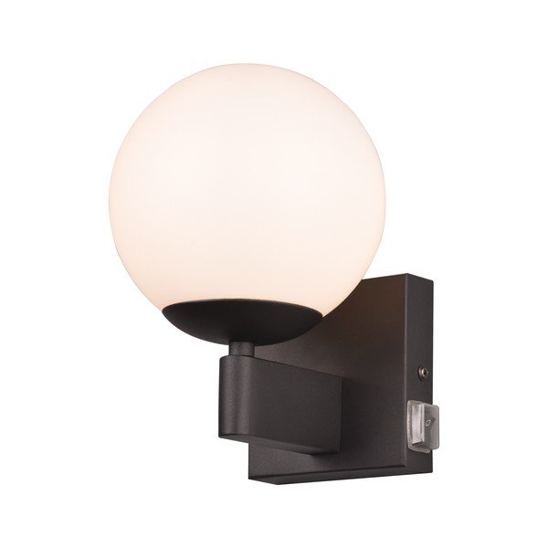 Matne čierne nástenné svietidlo ø 14 cm Kula – Trio