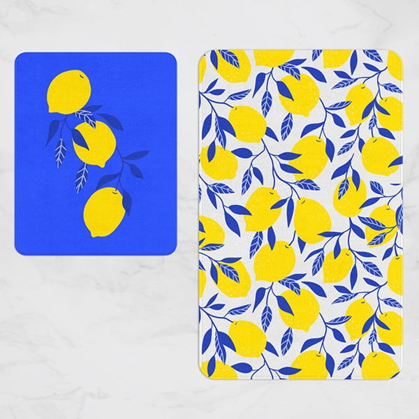 Žlto-modré kúpeľňové predložky v súprave 2 ks - Oyo Concept