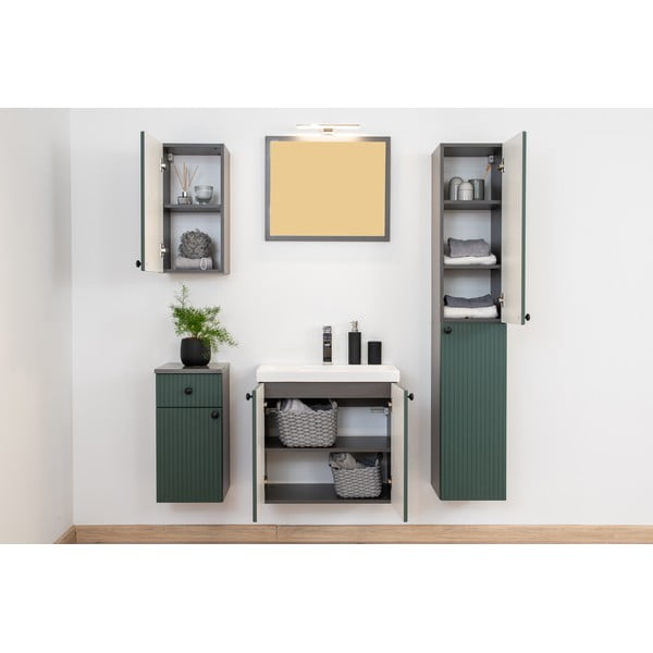 Zeleno-antracitová nízka závesná kúpeľňová skrinka 30x60 cm Asti – STOLKAR-image-3