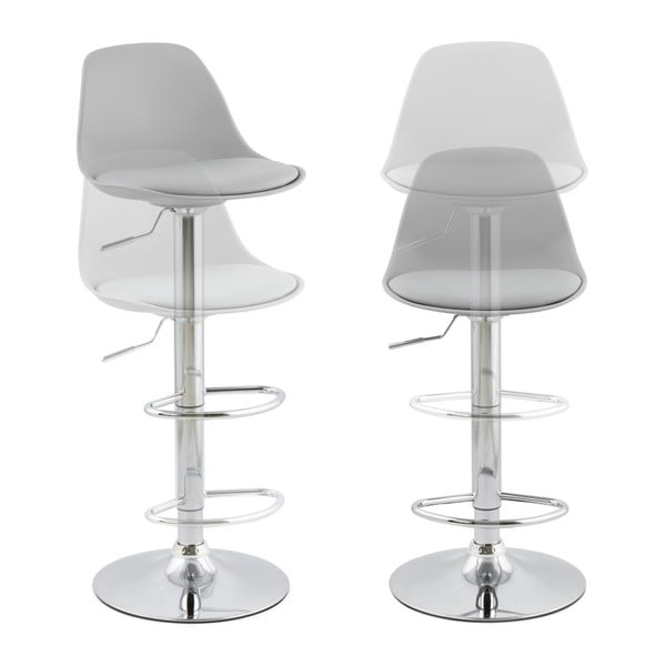 Sivá barová stolička so sedadlom z pravej kože Kokoon-image-2