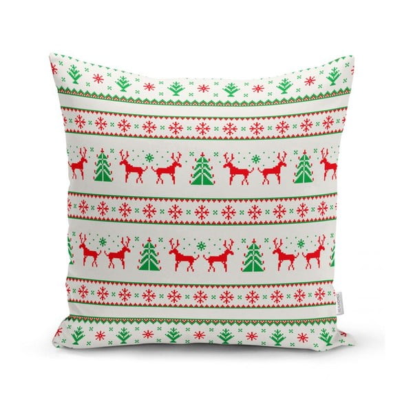 Súprava 4 vianočných obliečok na vankúš a behúň na stôl Minimalist Cushion Covers Nordic Knit-image-2