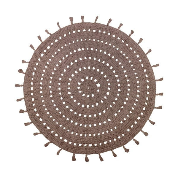 Hnedý vlnený okrúhly detský koberec ø 120 cm Nila - Nattiot