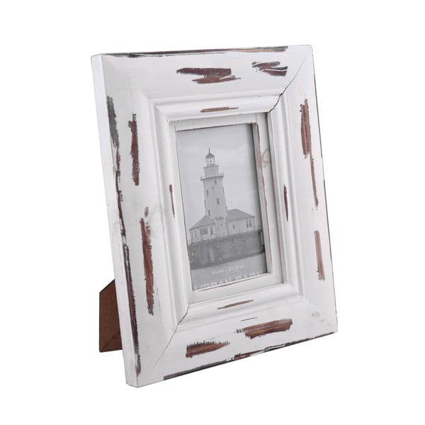 Biely drevený fotorámček Ego Dekor, na fotografiu 13 x 18 cm