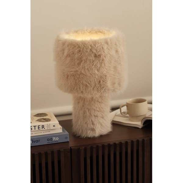 Krémovobiela látková stolová lampa (výška  46 cm) Fay – Ellos Home-image-1