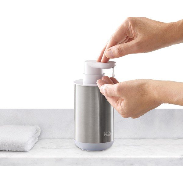 Dávkovač mydla z nehrdzavejúcej ocele v striebornej farbe 300 ml Duo Steel – Joseph Joseph-image-4