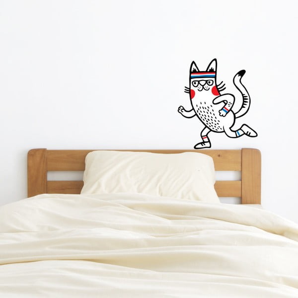 Nástenná samolepka Skating Cat, 33x48 cm