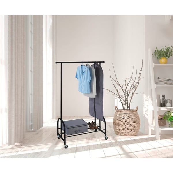 Čierny kovový stojan na oblečenie Wenko Profi-image-1