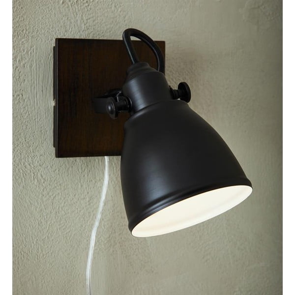 Čierne nástenné svietidlo Markslöjd Native, výška 18,5 cm-image-1