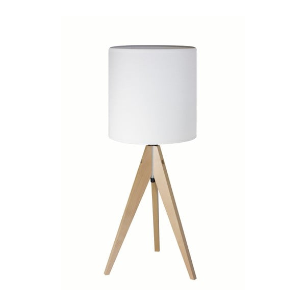 Biela stolová lampa 4room Artist, breza, Ø 25 cm